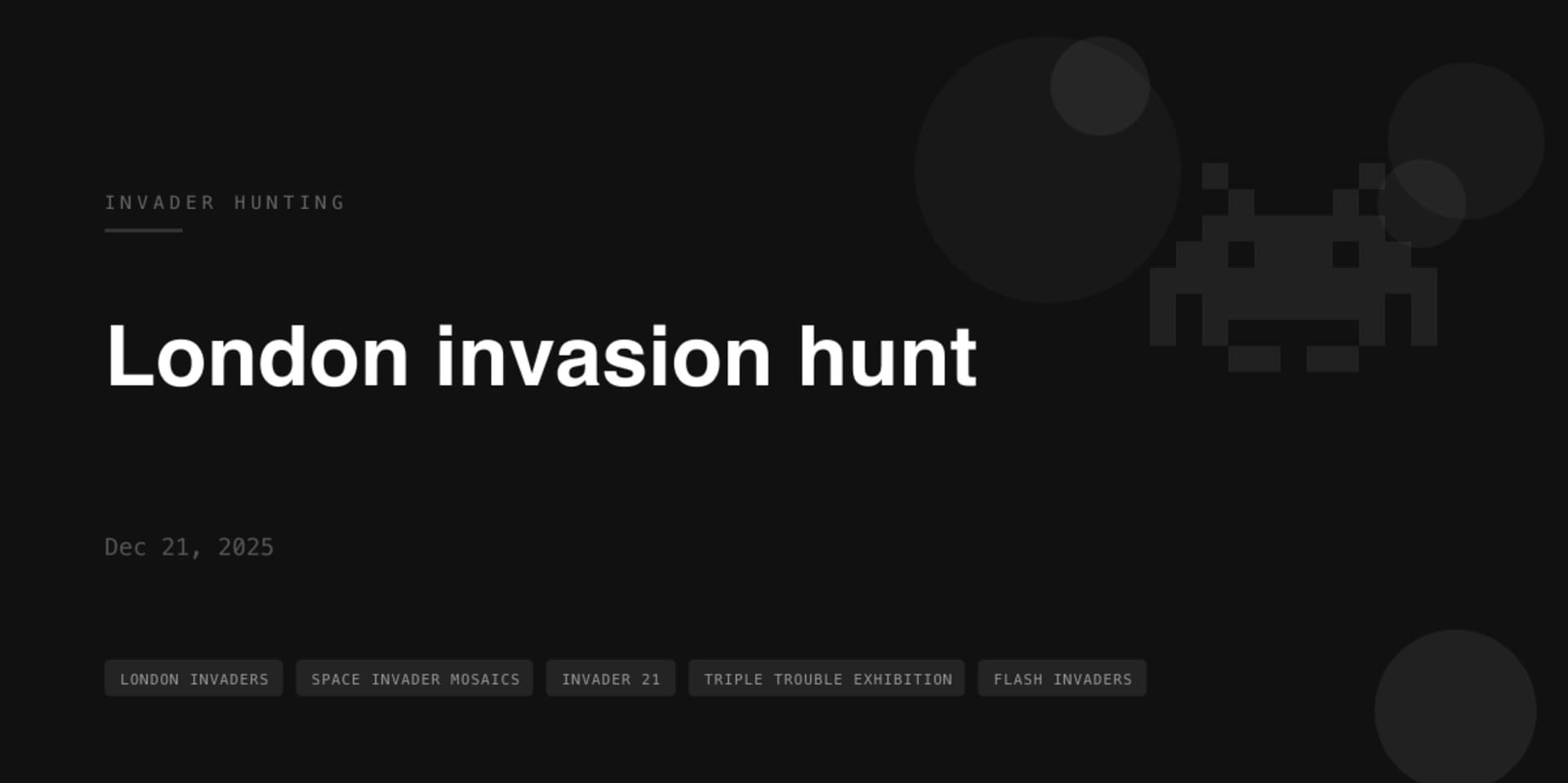 London Invader Hunting