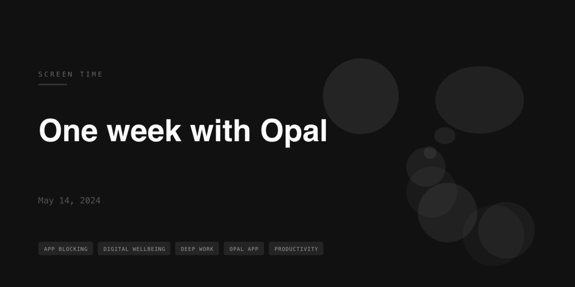 Thoughts on Screen Time Apps - one week in