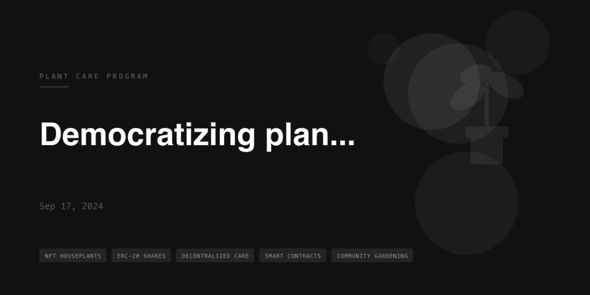 Houseplant Careship Program